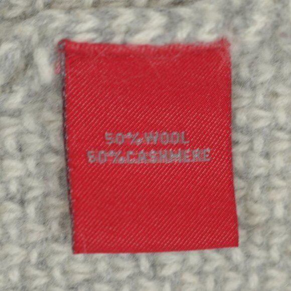Krimson Klover Women's Large Cream Gray Wool & Cashmere Crew Neck Sweater - Picture 8 of 9
